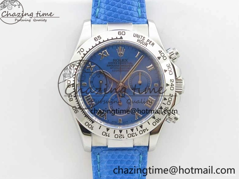 MiroTime 0215 Elegant Daytona 116519 OXF Best Edition Blue Dial on Blue Leather Strap A 3073